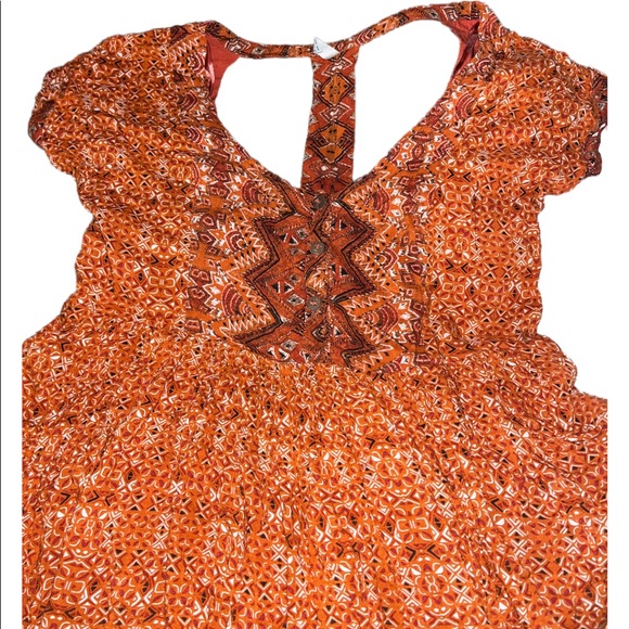 Free People Sundown Babydoll Dress Orange - Picture 3 of 6